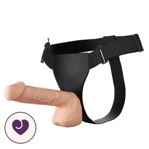 10 Inch Vibrating Strap-On Dildo with Wired Remote