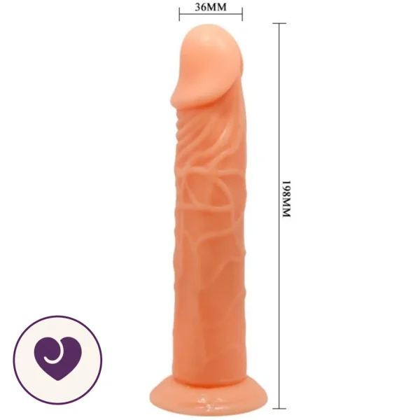 20cm Realistic Veined Silicone Dildo