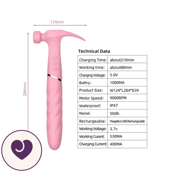 3-in-1 Hammer, Tongue and Spiral Vibrator