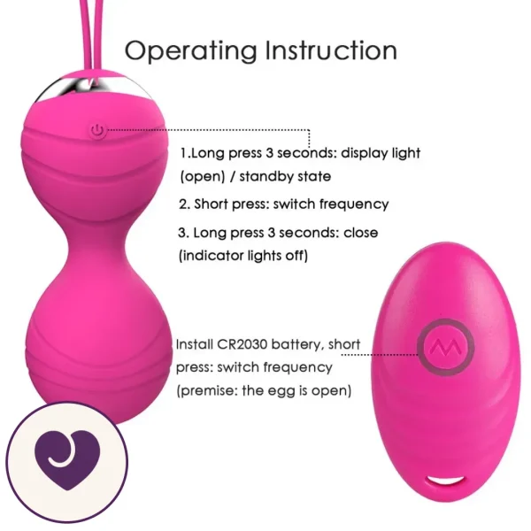 4 Piece Vibrating Kegel Ball Set With Remote