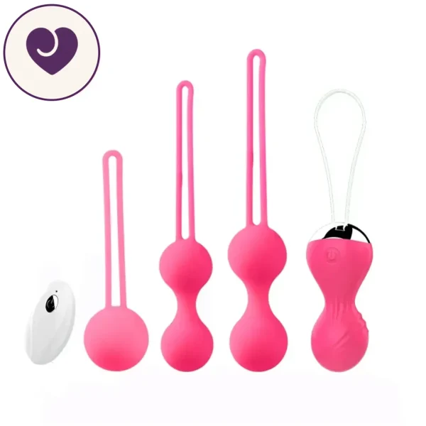 4 Piece Vibrating Kegel Ball Set With Remote