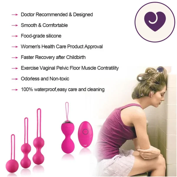 4 Piece Vibrating Kegel Ball Set With Remote