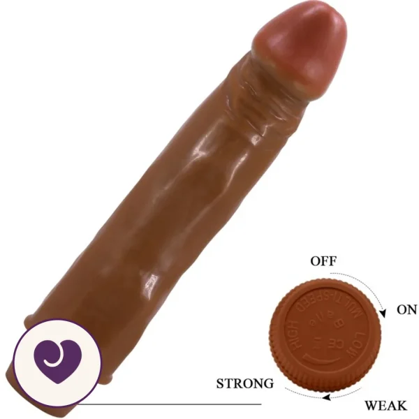 8.3 Inch Multi-Speed Vibrating Dildo with Veined Caramel Shaft