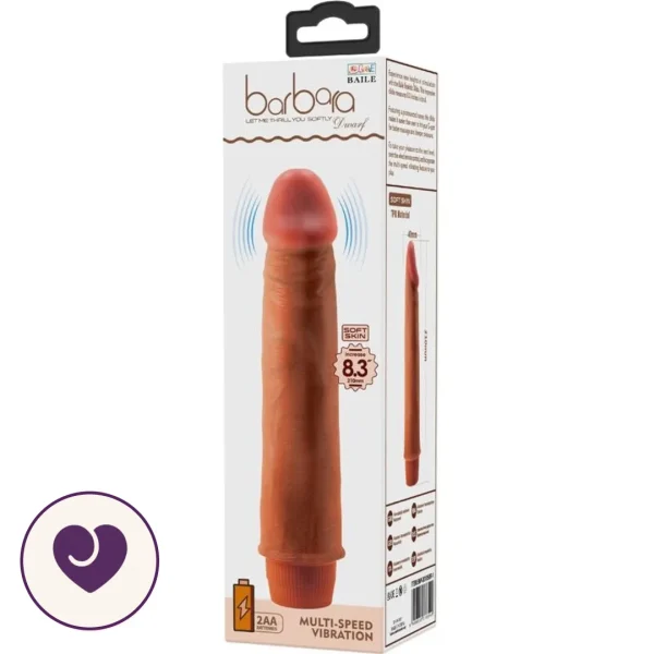 8.3 Inch Multi-Speed Vibrating Dildo with Veined Caramel Shaft