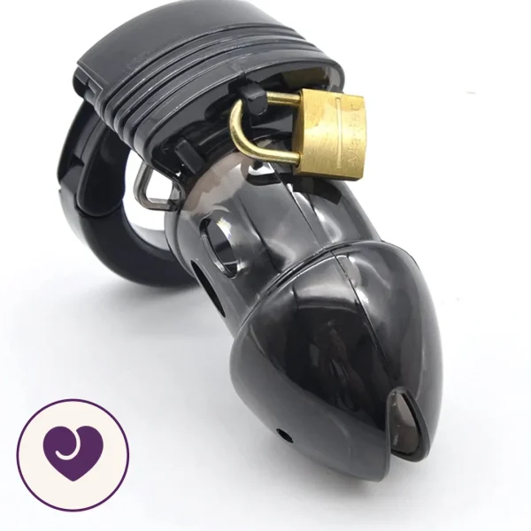 Adjustable Silicone Chastity Cage in Smoke Black