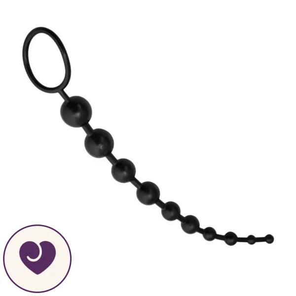 After Dark 30 cm Black Silicone Anal Beads