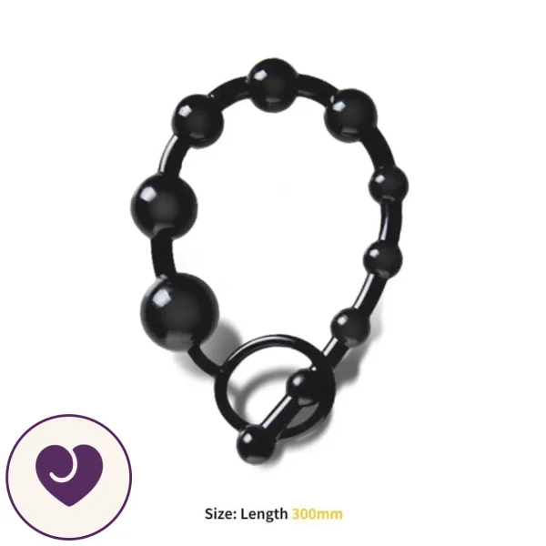 After Dark 30 cm Black Silicone Anal Beads