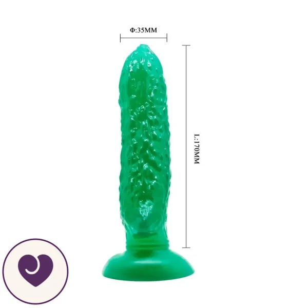 Baile Cucumber-Shaped Textured Dildo with Suction Base