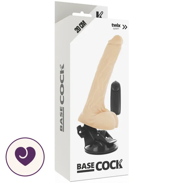 BaseCock 8 Inch Realistic Vibrating Dildo with Suction Base