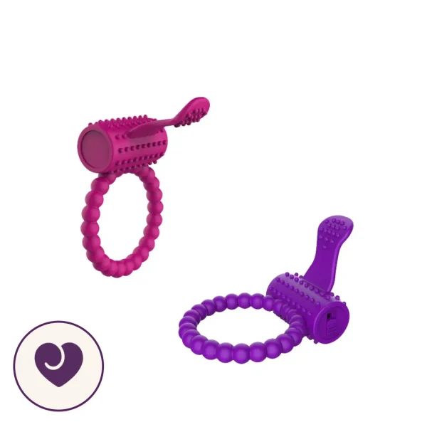 Beaded Silicone Dual Stimulation Vibrating Ring