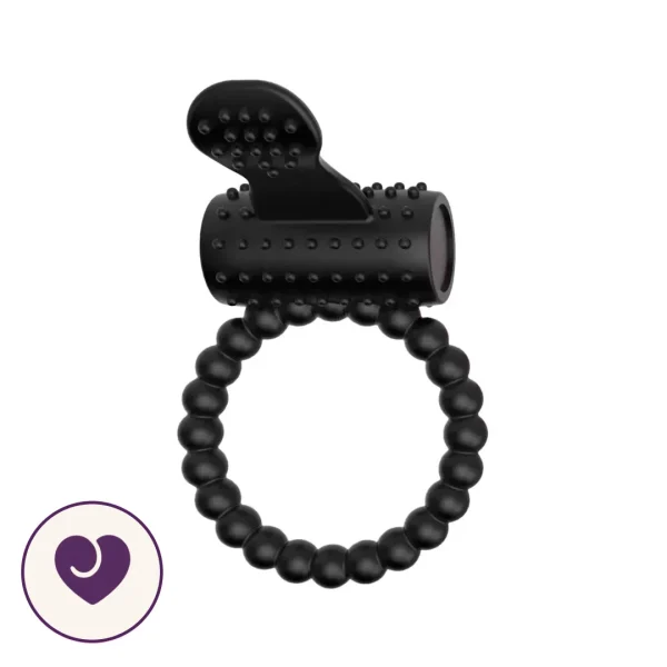 Beaded Silicone Dual Stimulation Vibrating Ring