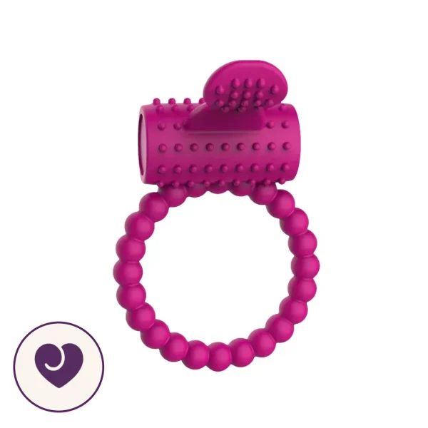 Beaded Silicone Dual Stimulation Vibrating Ring