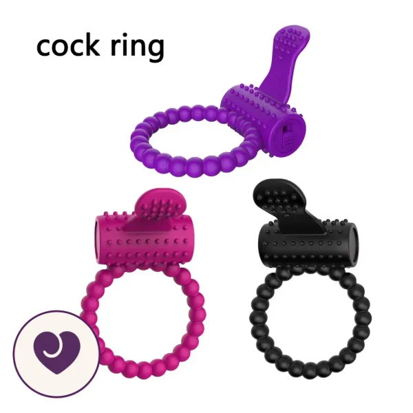 Beaded Silicone Dual Stimulation Vibrating Ring