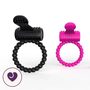Beaded Silicone Dual Stimulation Vibrating Ring