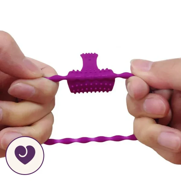 Beaded Silicone Dual Stimulation Vibrating Ring