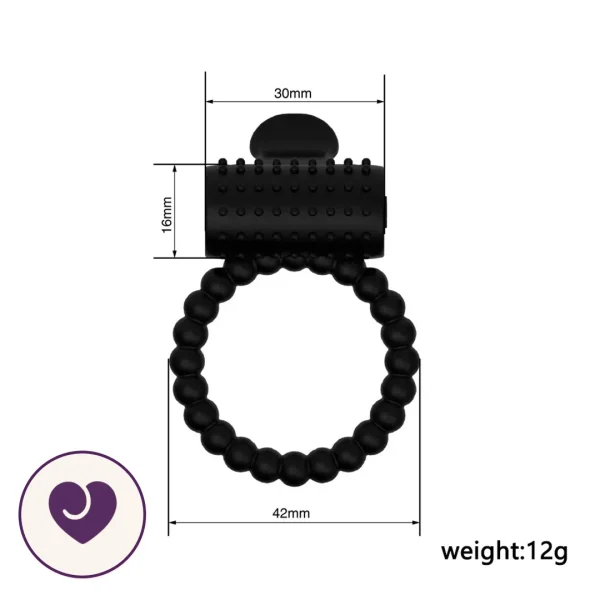 Beaded Silicone Dual Stimulation Vibrating Ring