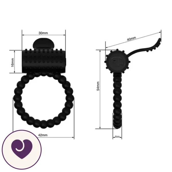 Beaded Silicone Dual Stimulation Vibrating Ring