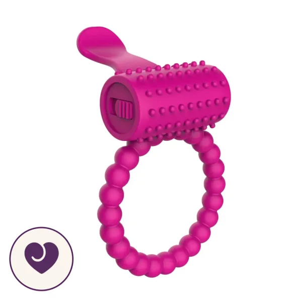 Beaded Silicone Dual Stimulation Vibrating Ring