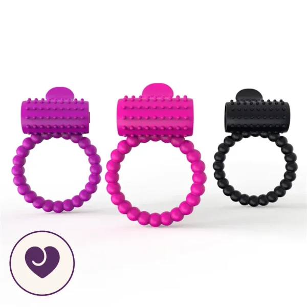 Beaded Silicone Dual Stimulation Vibrating Ring