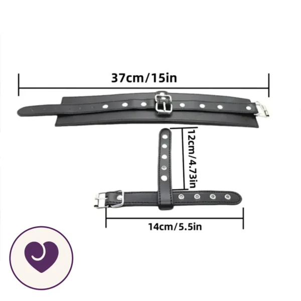 Black Faux Leather Buckle Wrist Cuff