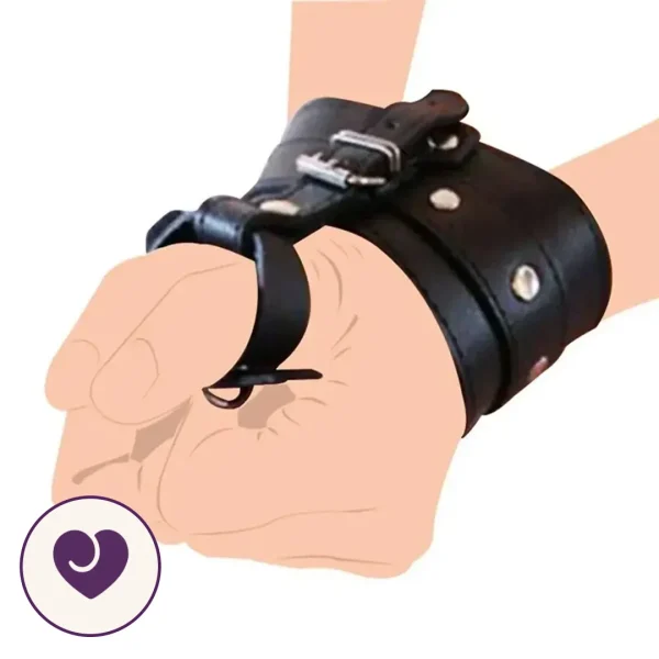 Black Faux Leather Buckle Wrist Cuff