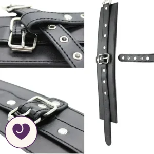 Black Faux Leather Buckle Wrist Cuff