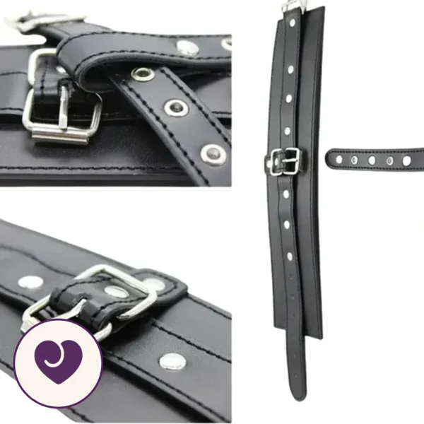 Black Faux Leather Buckle Wrist Cuff