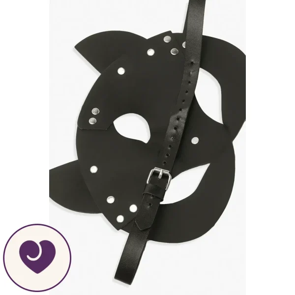 Black Faux Leather Cat Eye Mask