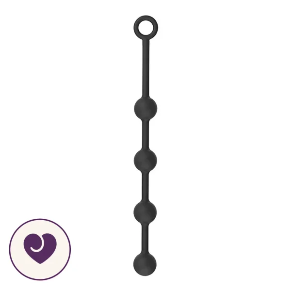 BlackOut Flexible Silicone Anal Beads with Retrieval Ring