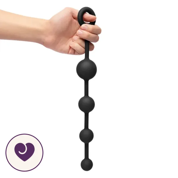 BlackOut Flexible Silicone Anal Beads with Retrieval Ring