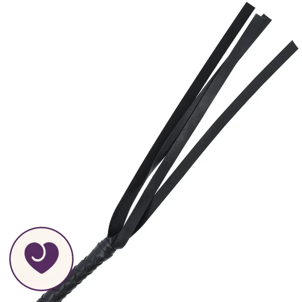 Braided Snakeskin-Print Faux Leather Whip, 210 cm