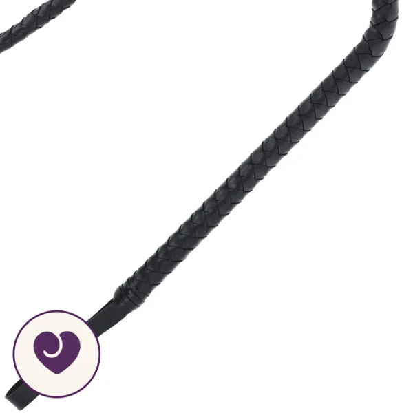 Braided Snakeskin-Print Faux Leather Whip, 210 cm