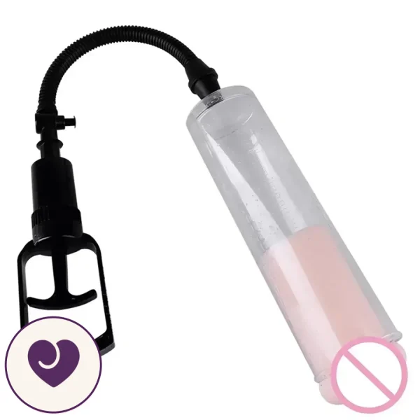 Clear Chamber Manual Penis Pump with Masturbator Sleeve