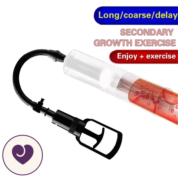 Clear Chamber Manual Penis Pump with Masturbator Sleeve