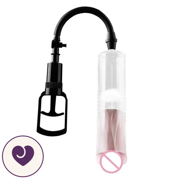 Clear Chamber Manual Penis Pump with Masturbator Sleeve
