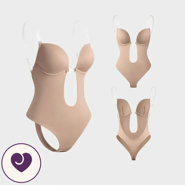 Deep Plunge Thong Bodysuit Shaper