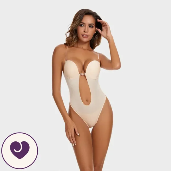 Deep Plunge Thong Bodysuit Shaper