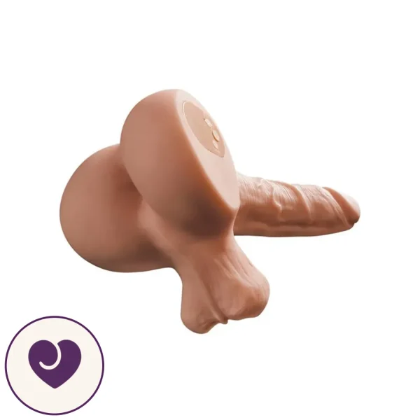 Dirty Talk Vibrating Dual-Entry Dildo with Anal Doll Design
