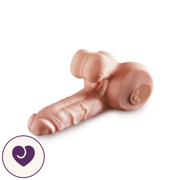 Dirty Talk Vibrating Dual-Entry Dildo with Anal Doll Design