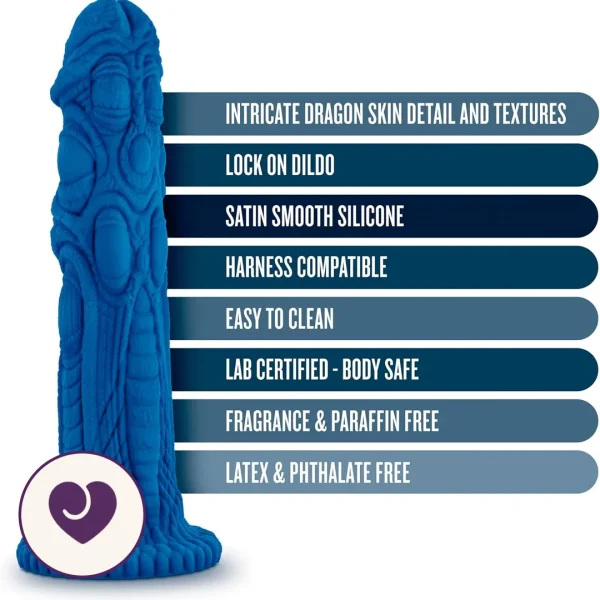 Draken Dragon-Textured Silicone Fantasy Dildo