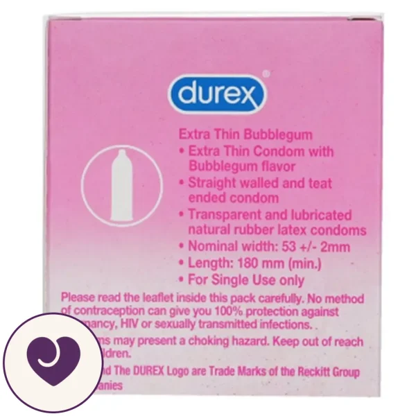 Durex Extra Thin Bubblegum Condoms (Pack of 10)