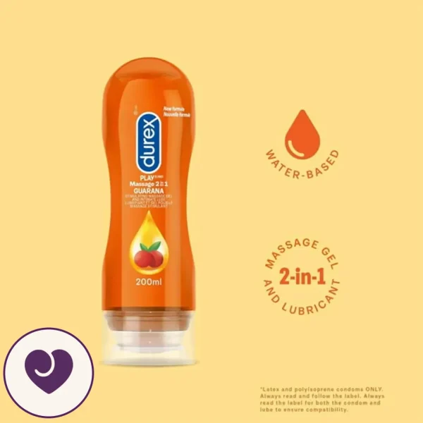 Durex Guarana 2-in-1 Massage Gel and Lube 200ml