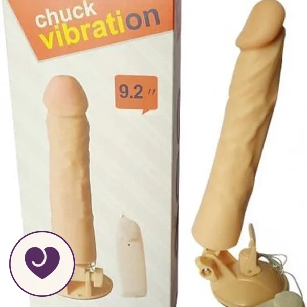 Flexible 9-Inch Suction Base Vibrating Dildo With Remote