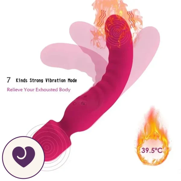 Flood Heated Bendable Wand Vibrator and Dildo