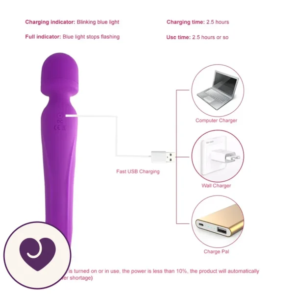 Flood Heated Bendable Wand Vibrator and Dildo