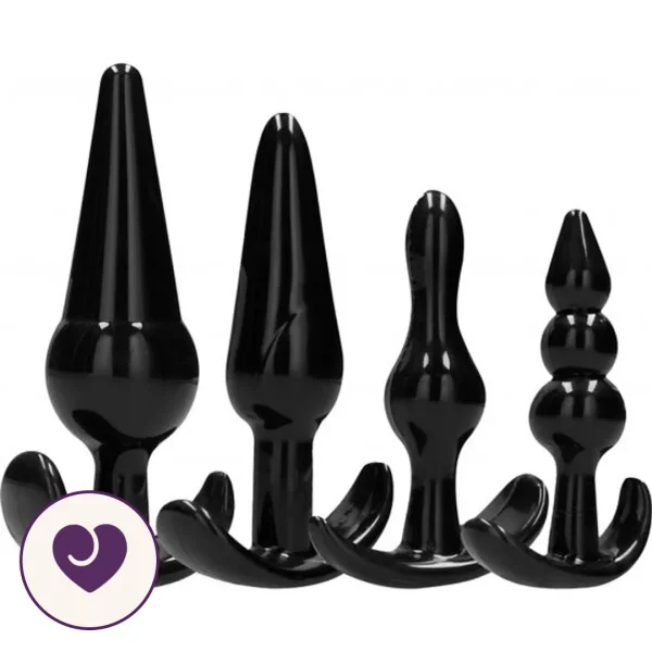 Four-Piece Graduated Anal Plug Set in Matte Black