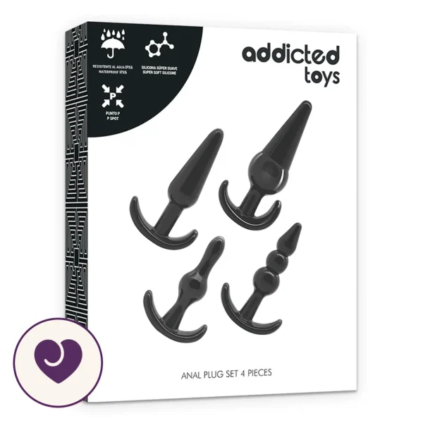 Four-Piece Graduated Anal Plug Set in Matte Black