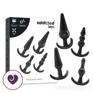 Four-Piece Graduated Anal Plug Set in Matte Black