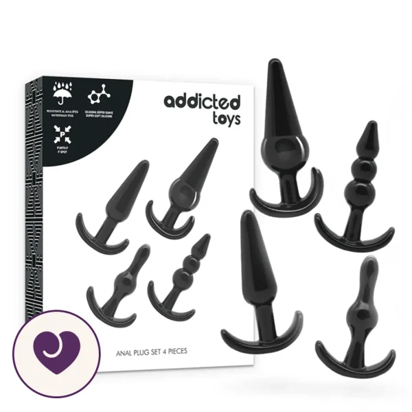 Four-Piece Graduated Anal Plug Set in Matte Black