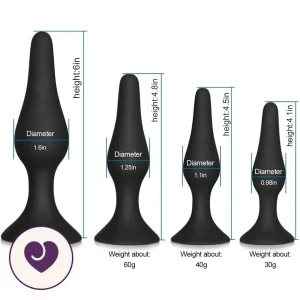 Four-Piece Silicone Anal Plug Set for Beginners to Advanced